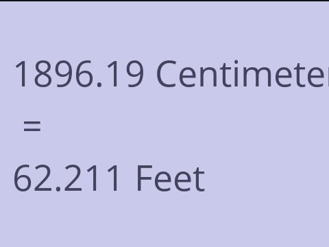 1896.19 CM TO FEET