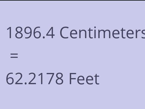 1896.4 CM TO FEET