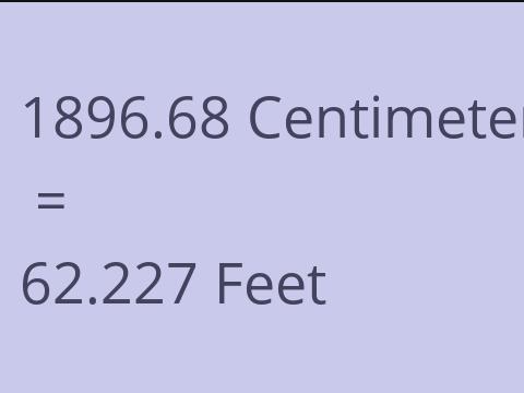 1896.68 CM TO FEET