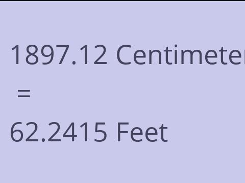 1897.12 CM TO FEET