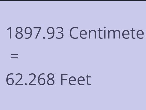 1897.93 CM TO FEET