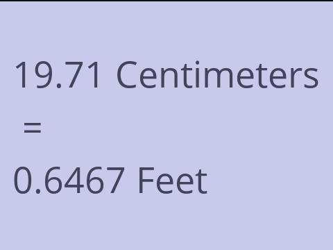 19.71 CM TO FEET