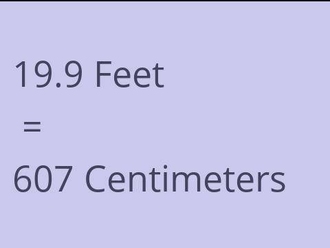 19.9 FEET TO CM