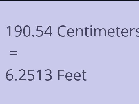 190.54 CM TO FEET