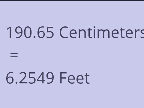 190.65 CM TO FEET