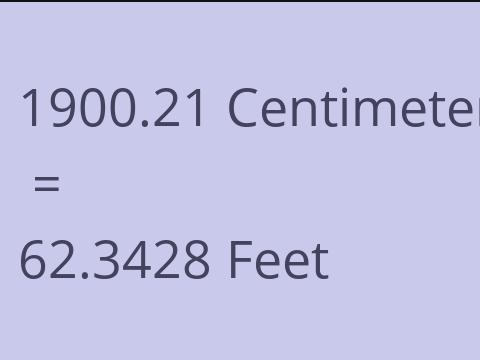 1900.21 CM TO FEET