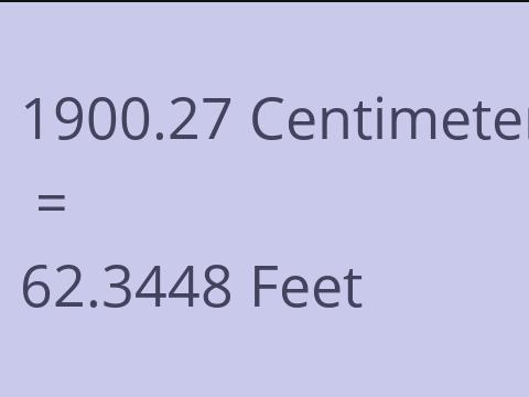 1900.27 CM TO FEET