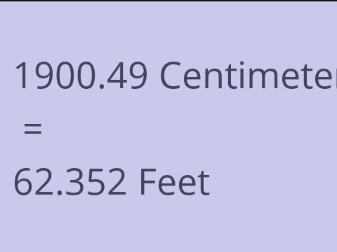 1900.49 CM TO FEET