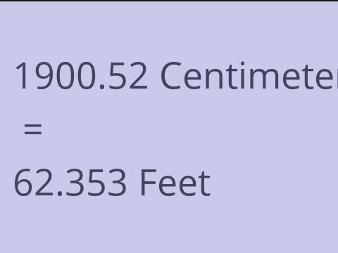 1900.52 CM TO FEET