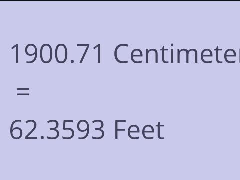 1900.71 CM TO FEET