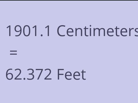 1901.1 CM TO FEET