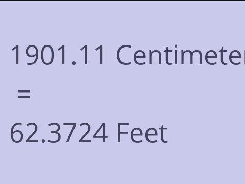 1901.11 CM TO FEET