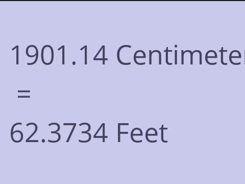 1901.14 CM TO FEET