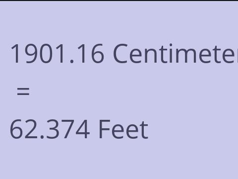 1901.16 CM TO FEET