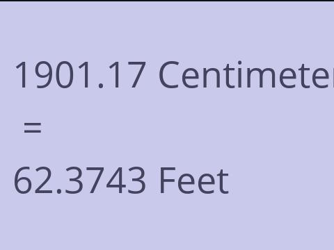 1901.17 CM TO FEET