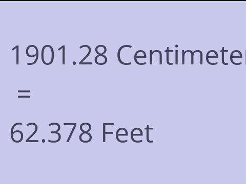 1901.28 CM TO FEET