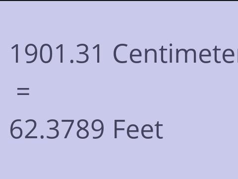 1901.31 CM TO FEET