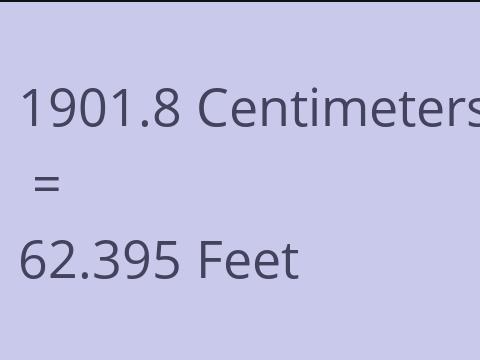 1901.8 CM TO FEET