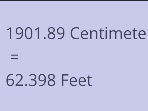 1901.89 CM TO FEET