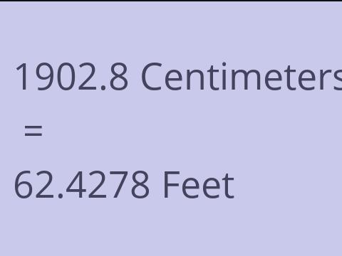 1902.8 CM TO FEET