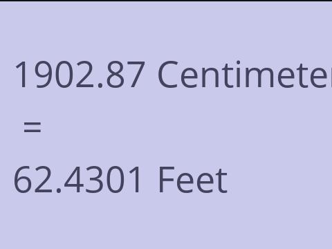 1902.87 CM TO FEET