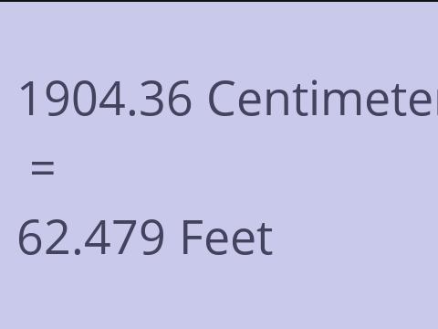 1904.36 CM TO FEET