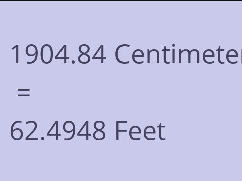 1904.84 CM TO FEET