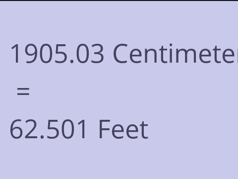 1905.03 CM TO FEET