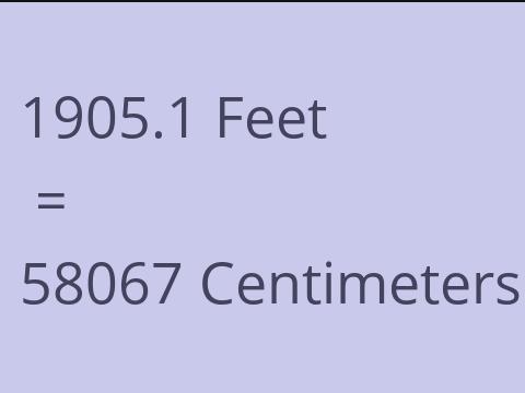 1905.1 FEET TO CM