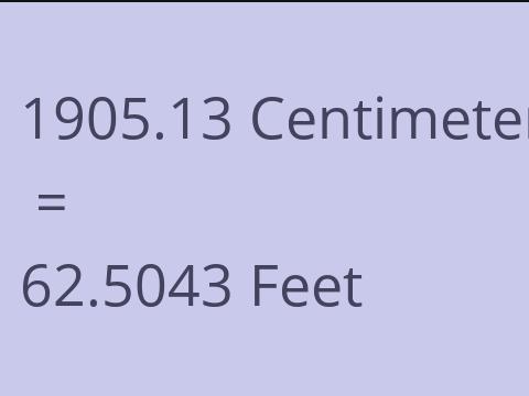 1905.13 CM TO FEET