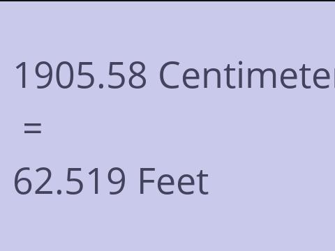 1905.58 CM TO FEET