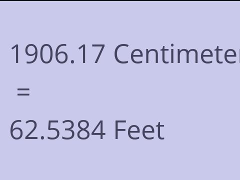 1906.17 CM TO FEET