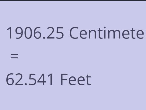 1906.25 CM TO FEET