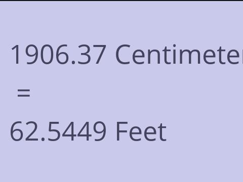 1906.37 CM TO FEET