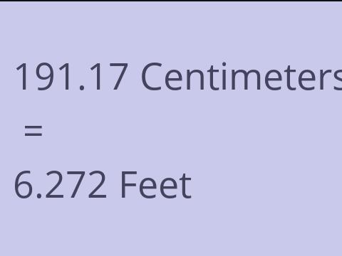 191.17 CM TO FEET