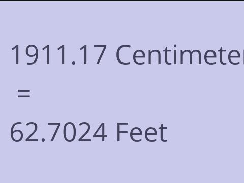 1911.17 CM TO FEET