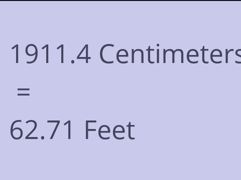 1911.4 CM TO FEET