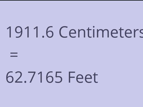 1911.6 CM TO FEET