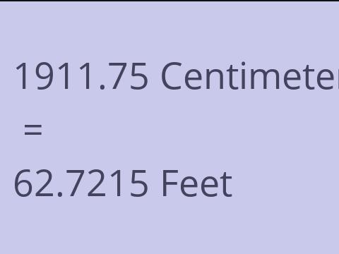 1911.75 CM TO FEET