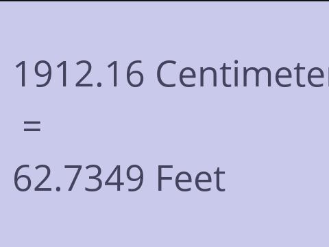 1912.16 CM TO FEET