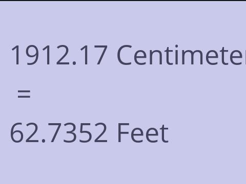 1912.17 CM TO FEET