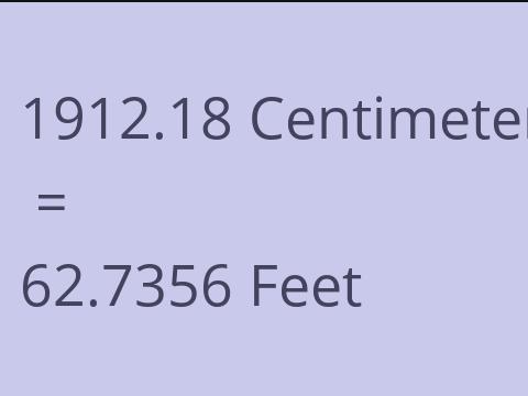 1912.18 CM TO FEET