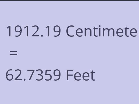 1912.19 CM TO FEET