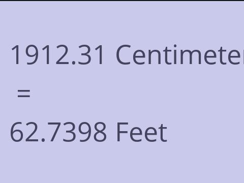 1912.31 CM TO FEET