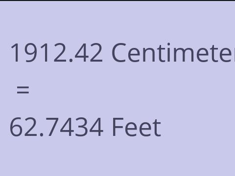 1912.42 CM TO FEET