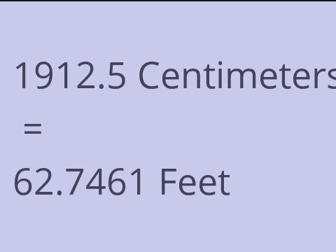 1912.5 CM TO FEET