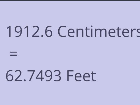 1912.6 CM TO FEET