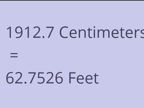 1912.7 CM TO FEET