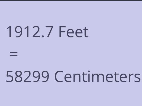 1912.7 FEET TO CM