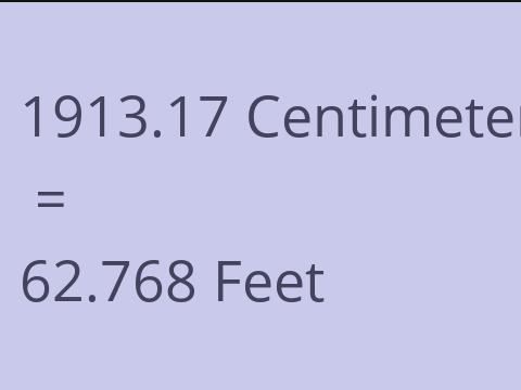 1913.17 CM TO FEET